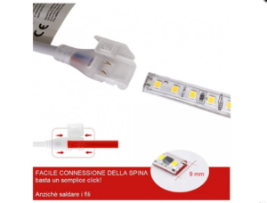 CONNETTORE A 2 FILI per striscia LED 220V